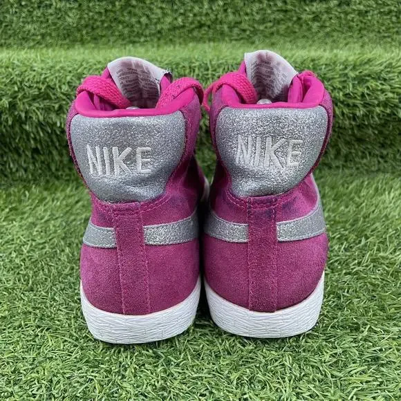 Nike Blazer Mid Premium Suede Pink Silver White Trainers Size UK 5 615898-620 - Picture 4 of 8